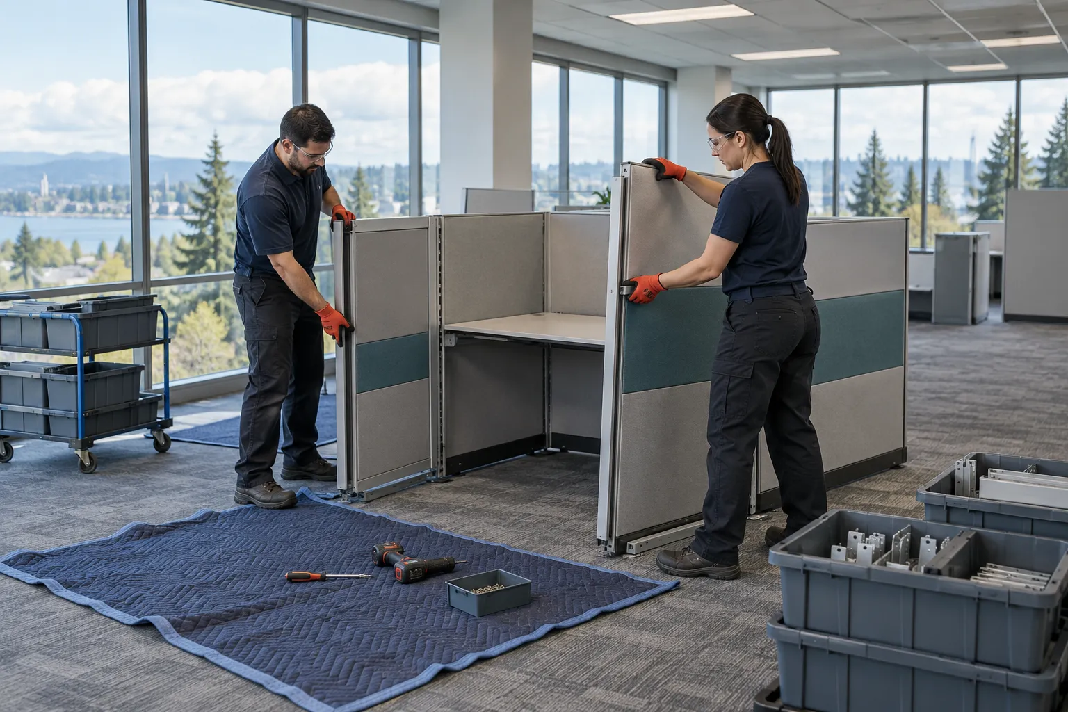 Office removal planning scene