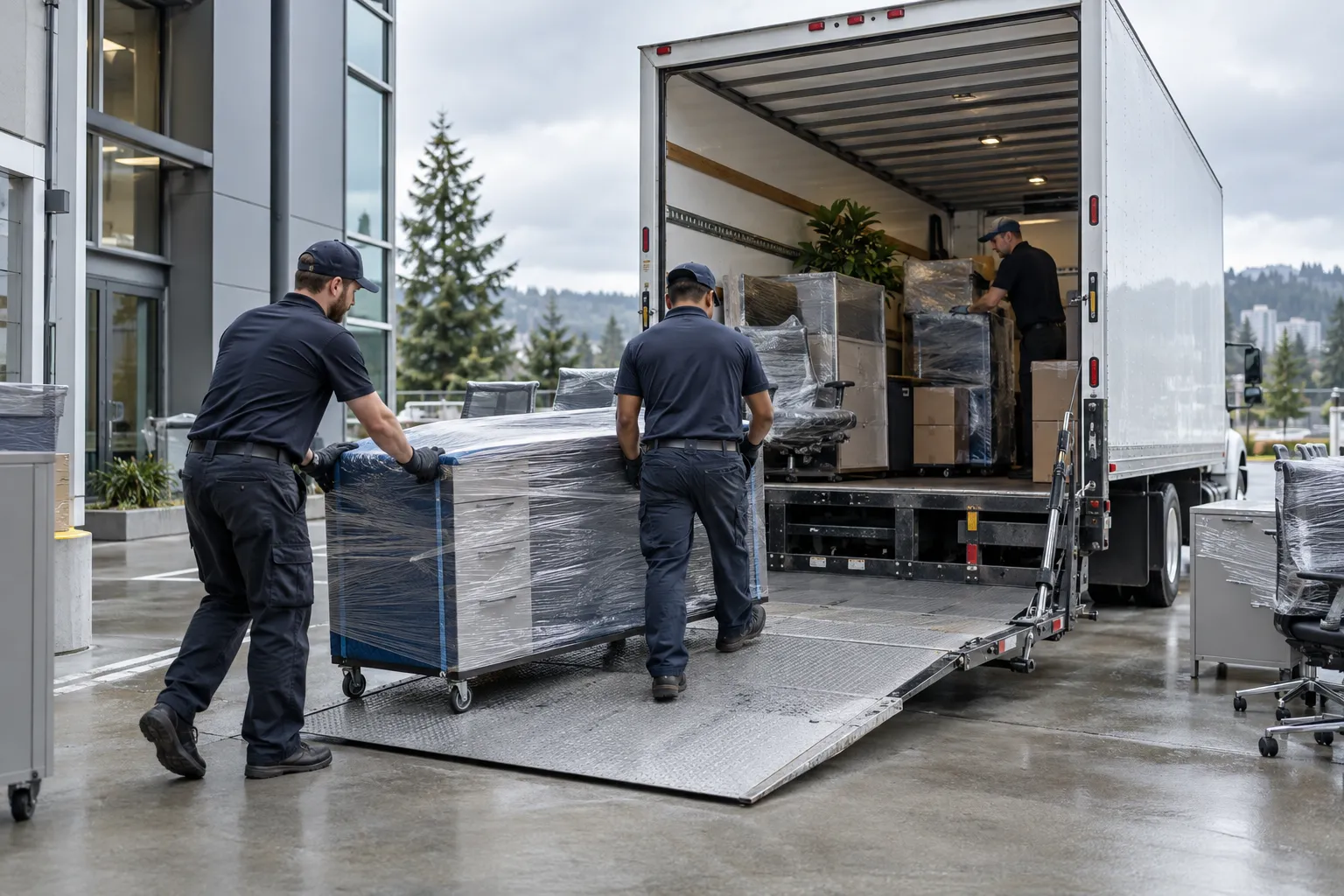 Office removal work related to business relocation cleanout